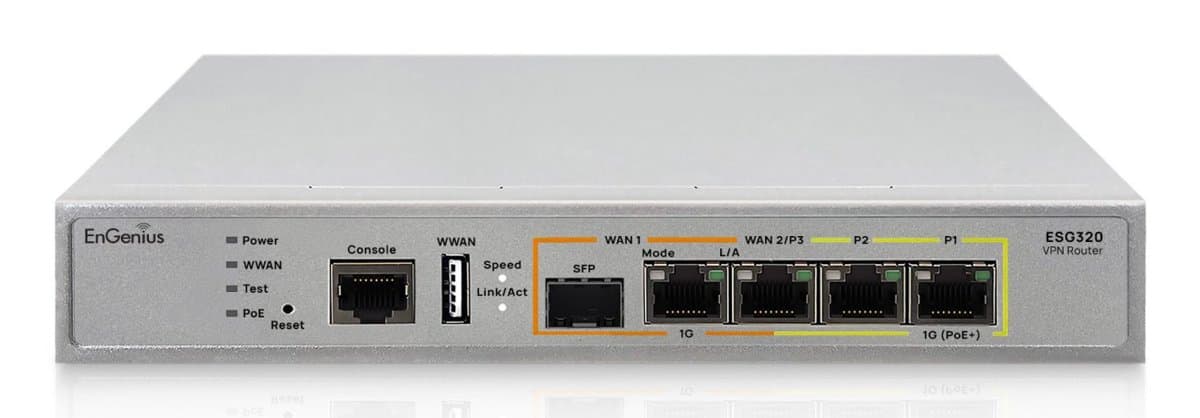 Engenius Cloud Router Esg320 VPN Router Dual-WAN 4 Gigabit LAN