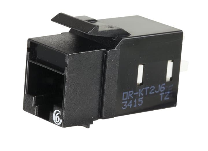 Legrand KT2 Cat6 Keystone Jack, RJ-45, 25-Pack, Black