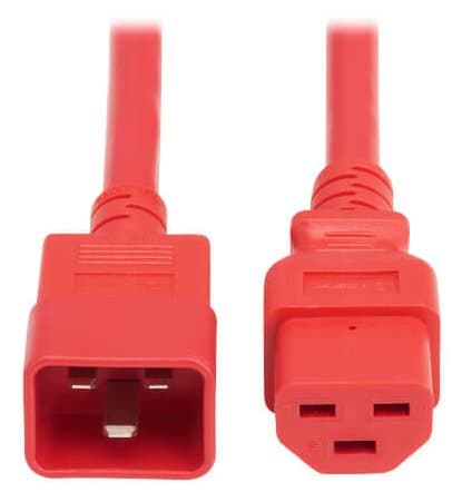 Eaton Power Cord C20 C21 Heavy-Duty 20A 250V 12 Awg 4ft Red