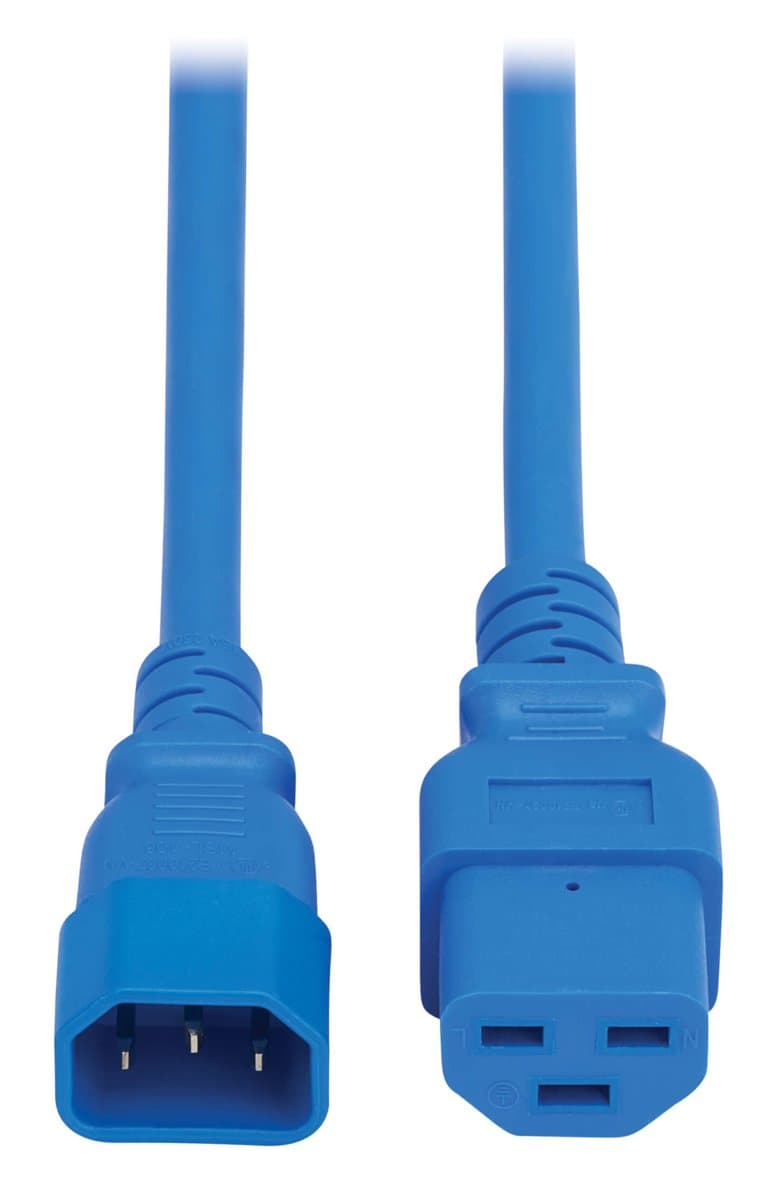 Eaton Power Cord C14 C21 Heavy-Duty 15A 250V 14 Awg 6ft Blue