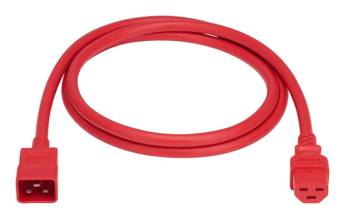 Eaton Power Cord C20 C21 Heavy-Duty 20A 250V 12 Awg 5ft Red