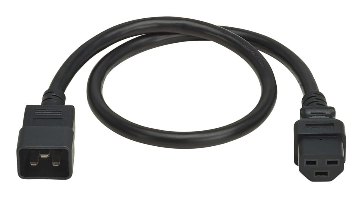 Eaton Heavy-Duty Power Cord C20–C21, 20A 250V, 12 AWG, 2.5ft
