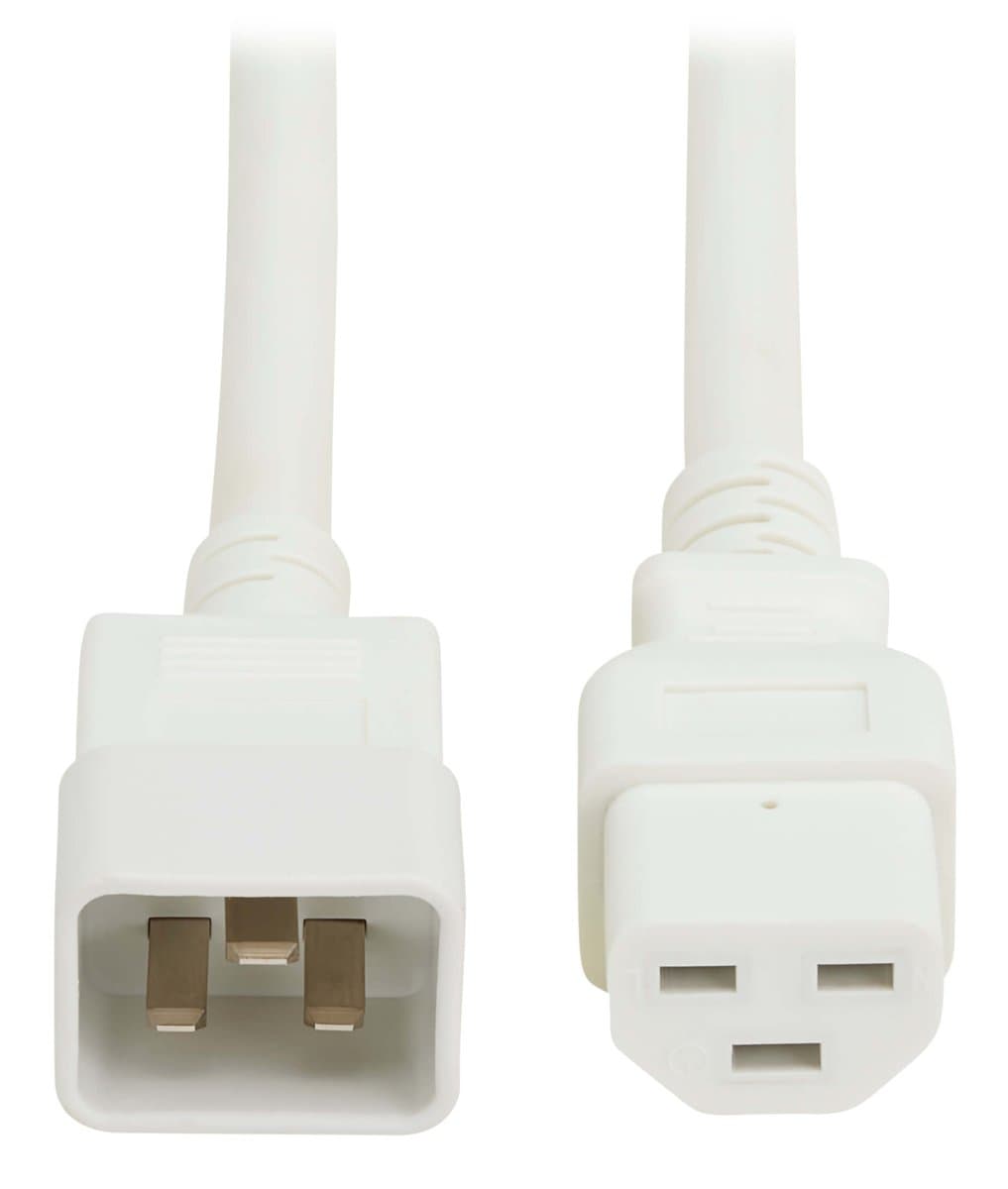 Eaton Heavy-Duty Power Cord C20/C21, 20A 250V, 12 AWG, 6 ft, White
