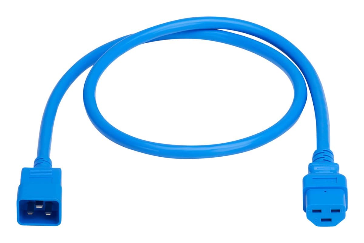 Eaton Power Cord C20-C21, Heavy-Duty, 20A 250V, 12 AWG, 3 ft, Blue