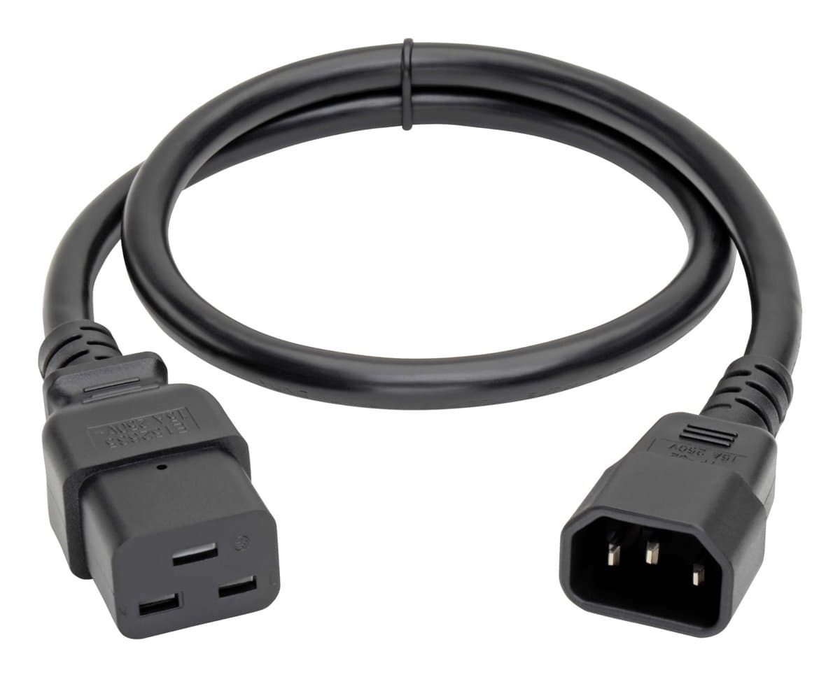 Eaton Power Cord C14 C21 Heavy-Duty 15A 250V 14 Awg 2 Ft. 0.6 M Black