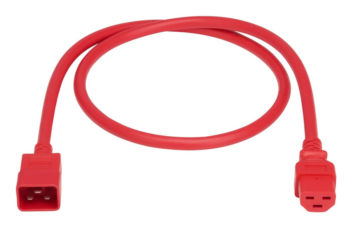Eaton Power Cord C20 C21 Heavy-Duty 20A 250V 12 Awg 3ft Red