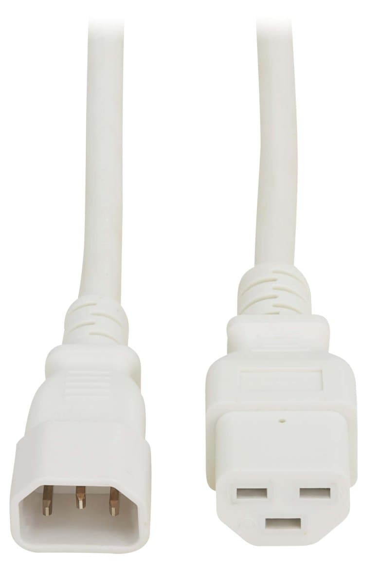 Eaton 3ft C14 to C21 Heavy-Duty Power Cord, 15A 250V, 14 AWG, White