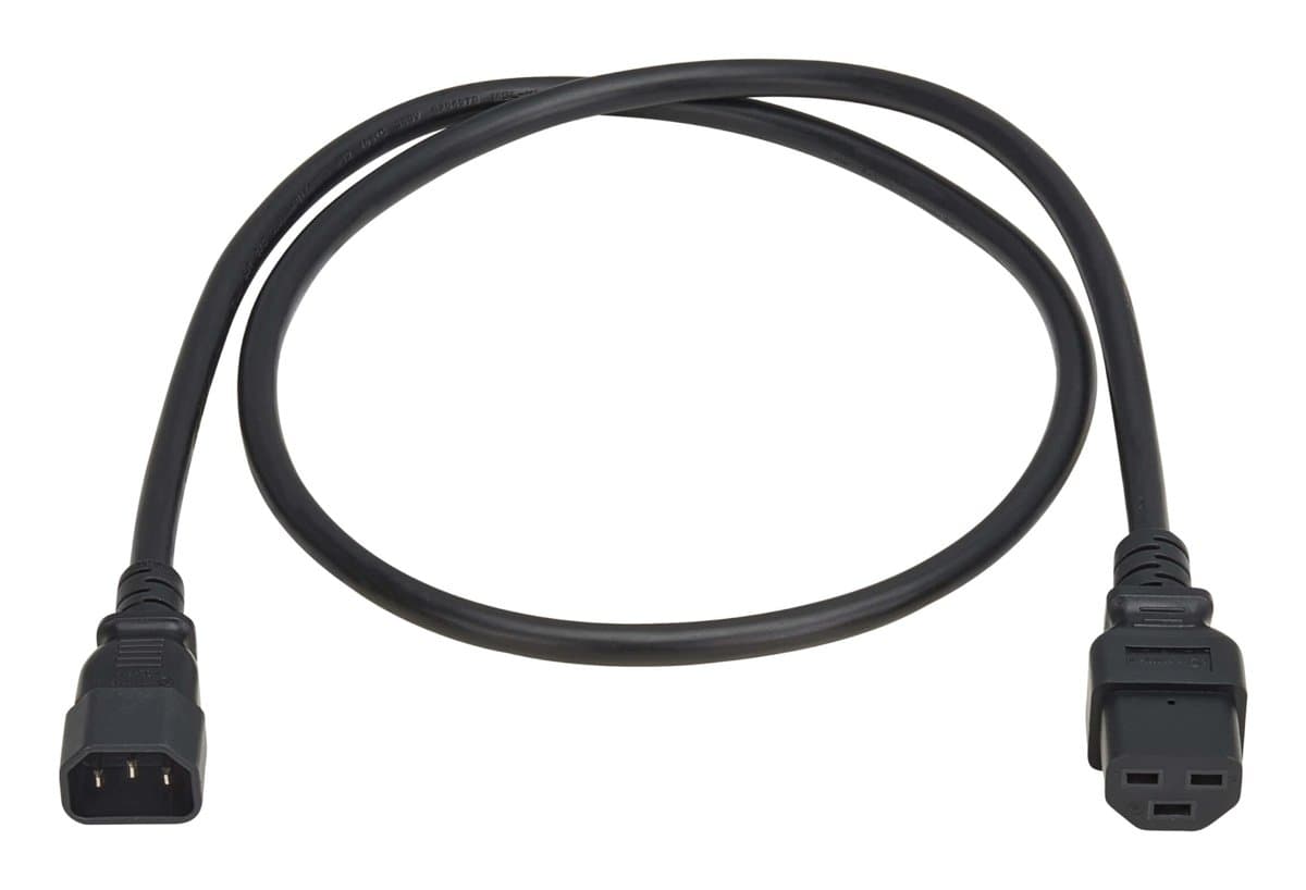 Eaton 4ft Heavy-Duty Power Cord, C14-C21, 15A 250V, 14AWG, Black