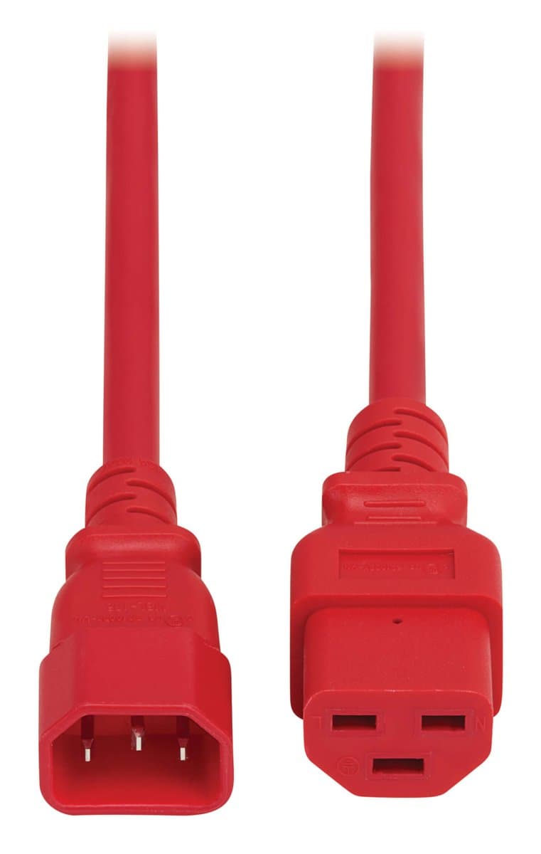 Eaton Power Cord C14 C21 Heavy-Duty 15A 250V 14 Awg 6ft Red