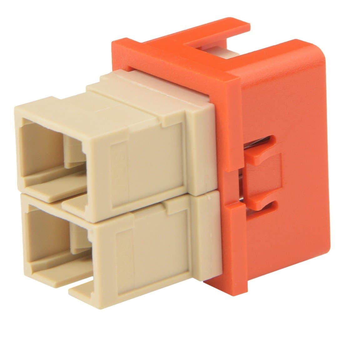 Legrand TracJack Fiber Adapter, SC Multi-Mode, Beige/Orange, 19×30×23 mm