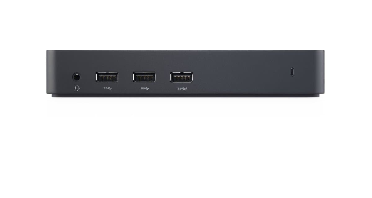 Dell D3100 USB 3.0 Ultra HD Triple Display Docking Station, 4K 3840×2160, Gigabit Ethernet, USB-A/USB-B Ports