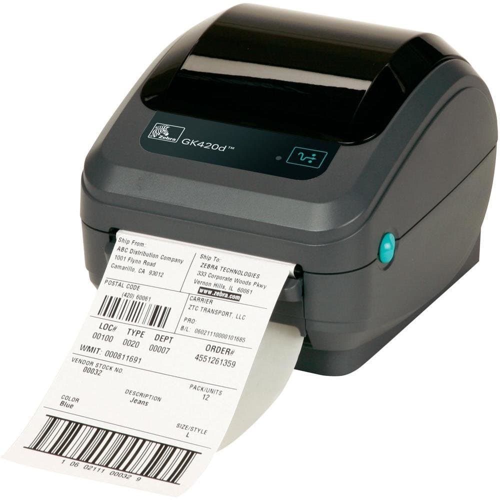 Zebra GK420d, Direct Thermal Desktop Printer, 203 × 203 DPI, 127 mm/sec, Wired