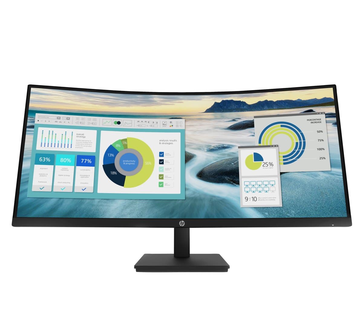 HP P34hc G4 WQHD USB-C Curved Monitor, 34" Ultrawide, 3440×1440, 5ms