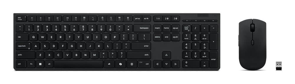 Lenovo Slim Combo II, Wireless Keyboard & Mouse, Full-size, 4000 DPI