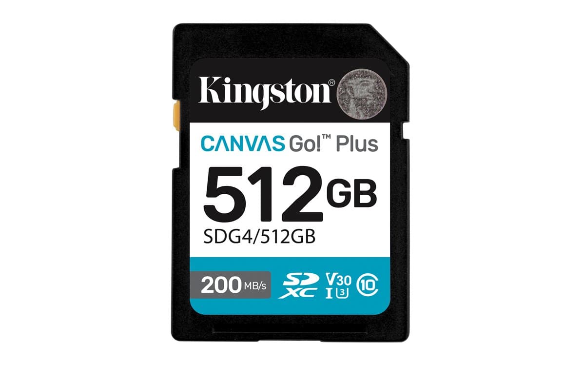 Kingston Canvas Go! Plus Gen4, 512GB SDXC, 200MB/s Read, UHS-I, V30