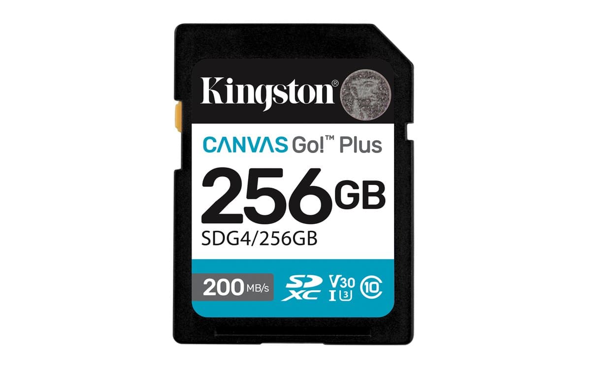 Kingston Canvas Go! Plus, 256GB SDXC Card, 200 MB/s Read, V30