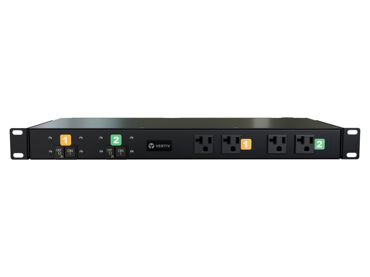 Vertiv Basic Rack PDU, 1U Horizontal, 30A 120/208V, 5.7kW, 16 Outlets