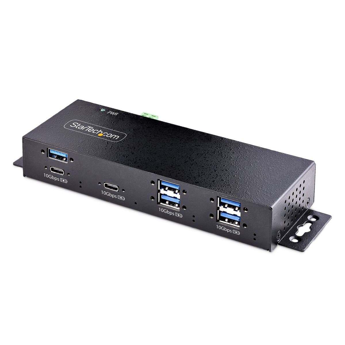 StarTech 7-Port Industrial USB 3.2 Hub, 10Gbps, 5× USB-A + 2× USB-C, Metal Housing