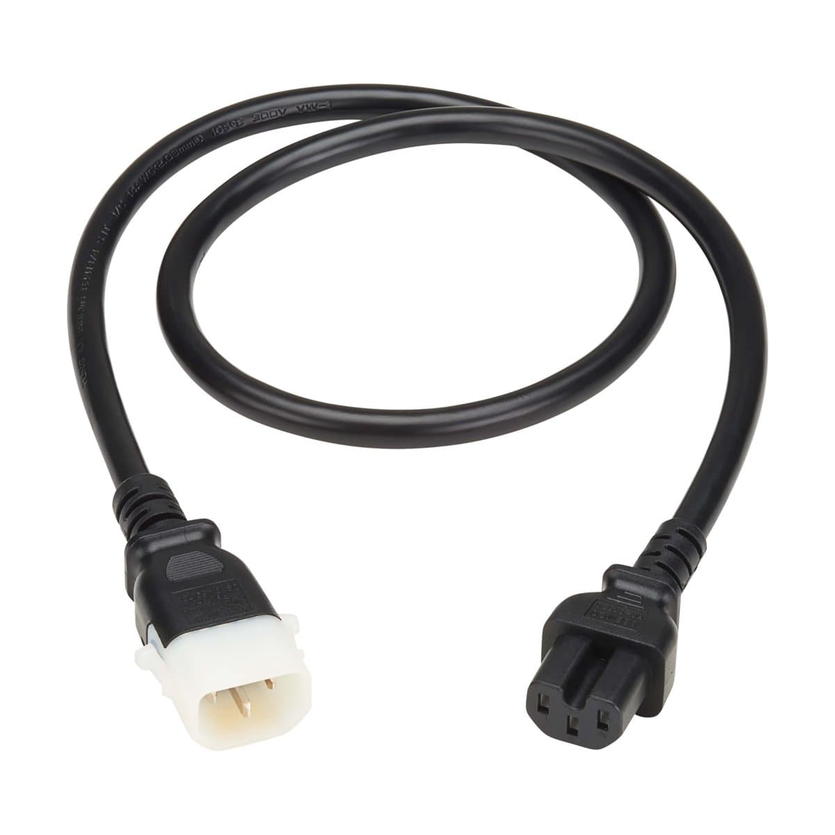 Eaton Heavy-Duty PDU Power Cord C15/C14 P-Lock, 15A 250V, 14 AWG, 3 ft