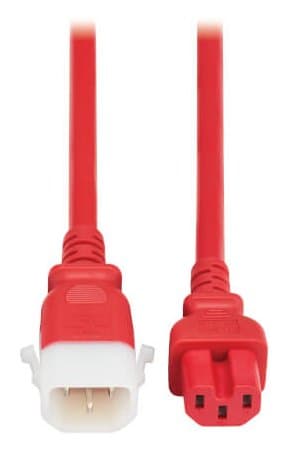 Eaton PDU Power Cord C15 P-Lock C14 Heavy-Duty 15A 250V 3ft Red 6-Pack