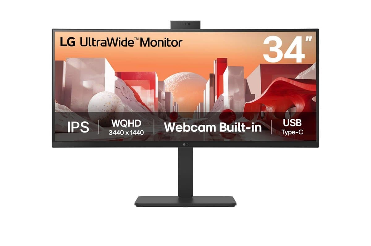 LG 34in LCD 3440X1440 21X9 Curved Webcam KVM Spkr Usbc DP HDMI