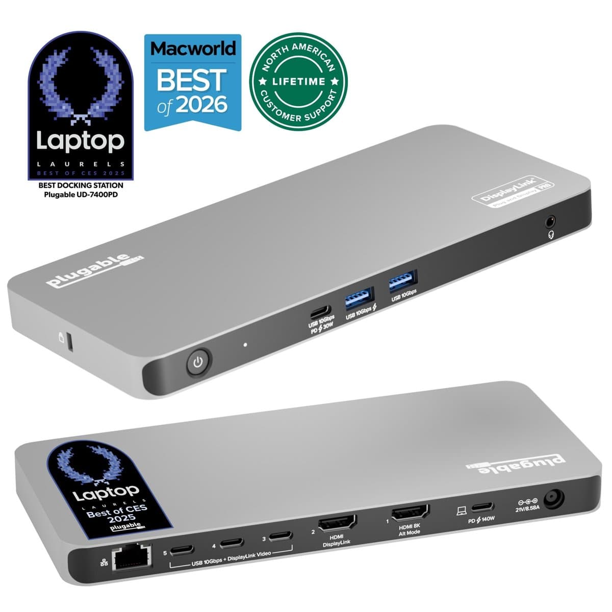Plugable USB-C 5-Display Dock Dock With HDMI 2.1 140W Charging