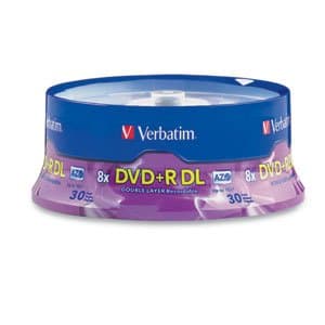 Verbatim DVD+R DL 8.5GB, 8x Write Speed, 30-Piece Spindle, 120mm