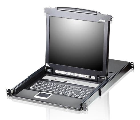 ATEN CL5708 8-Port USB KVM Switch, WUXGA 1920×1200, 17" LED-Backlit LCD, 1U Rack