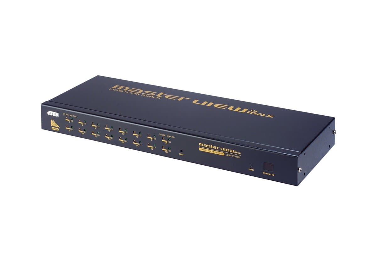 ATEN CS1716 16-Port KVM Switch, PS/2 USB, 2048×1536, 1U Rackmount