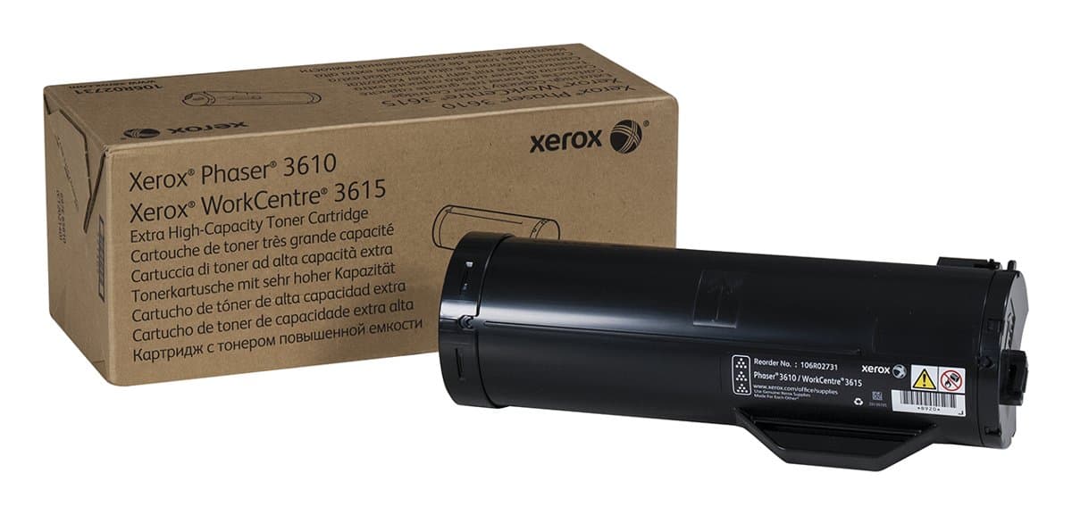 Xerox 106R02731 Black Toner Cartridge, 25300 Pages, Extra High Capacity, Phaser 3610/WorkCentre 3615
