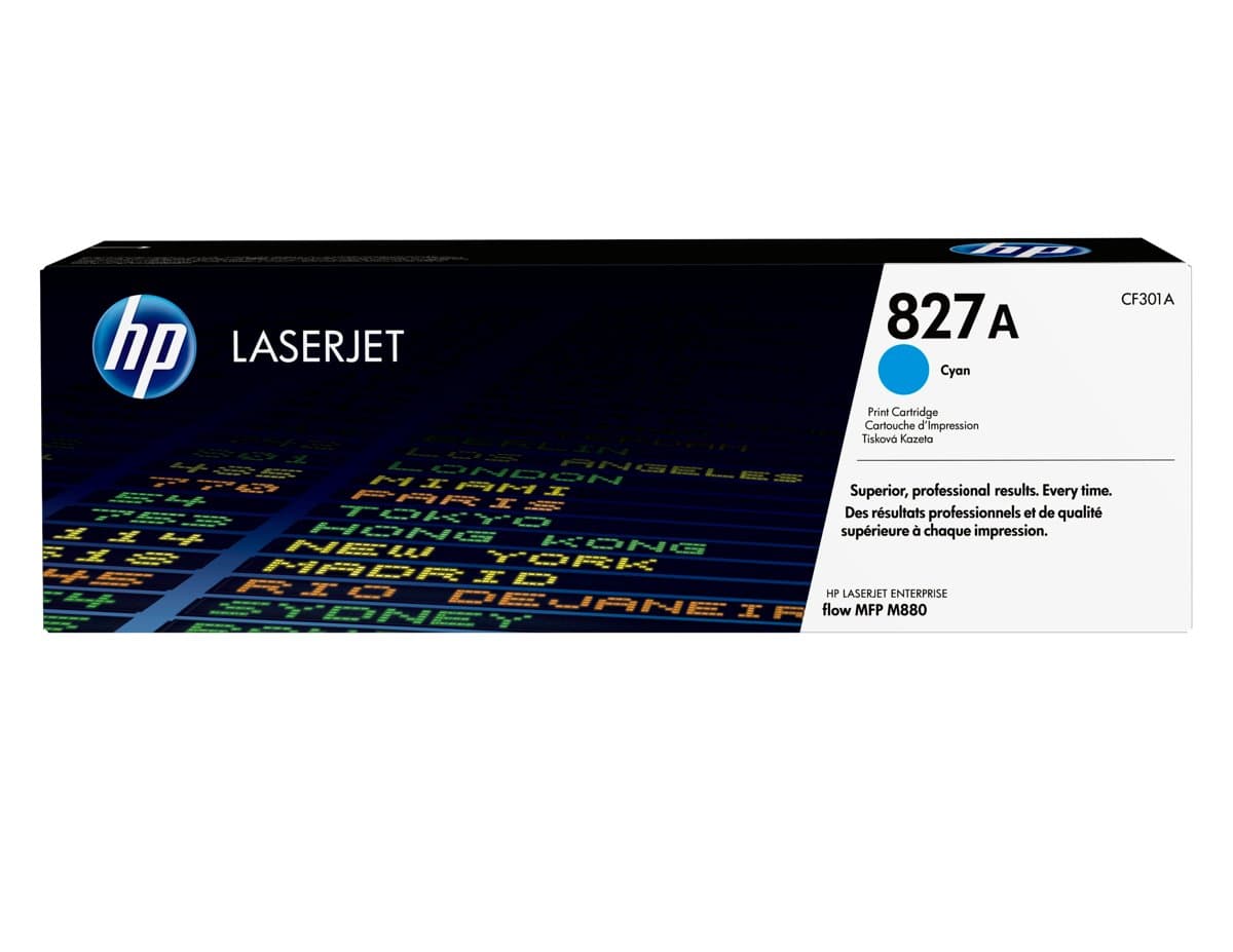 HP 827A Cyan Toner Cartridge, 32000 Pages, Original, LaserJet