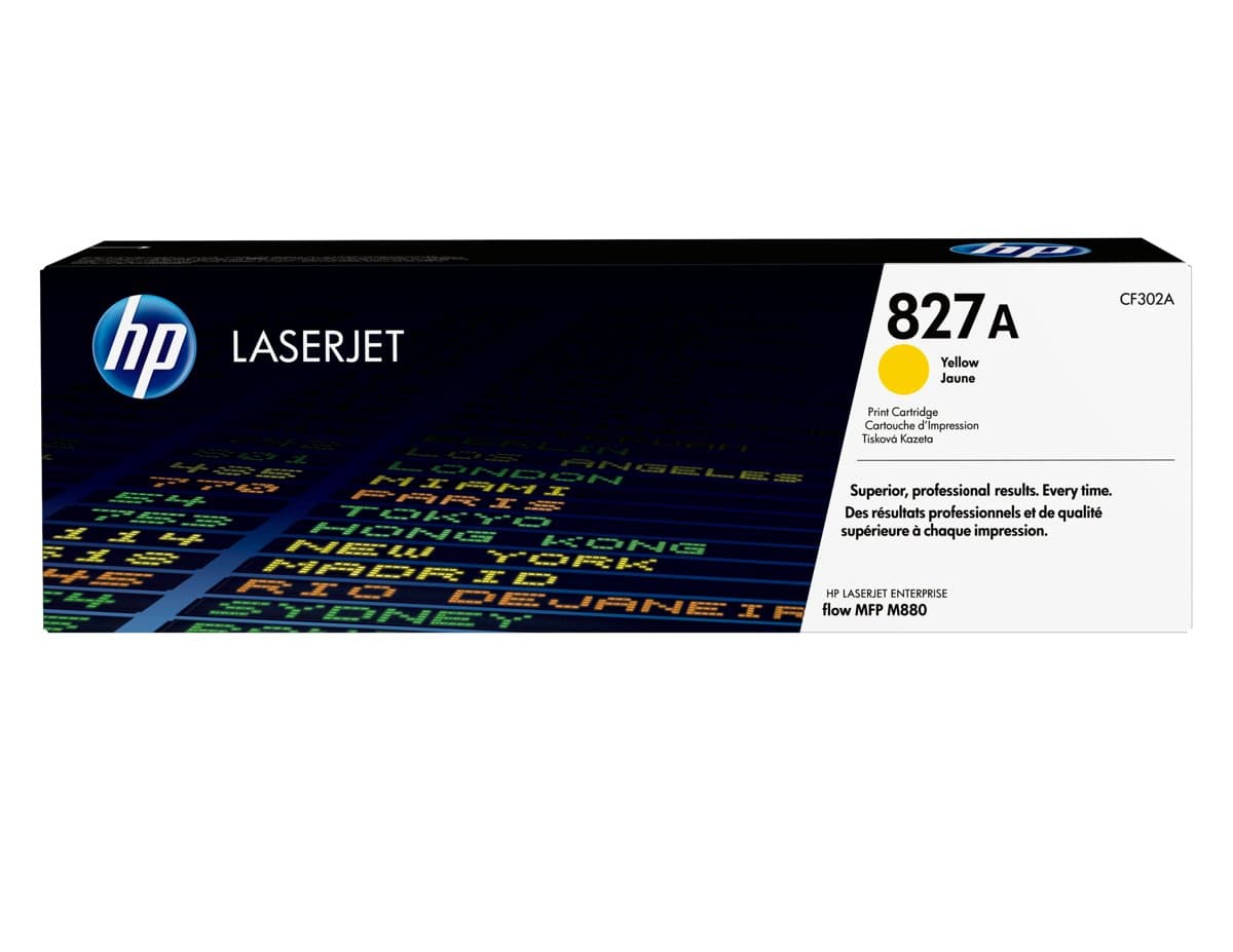 HP 827A Yellow LaserJet Toner Cartridge, 32000 Pages, ColorSphere