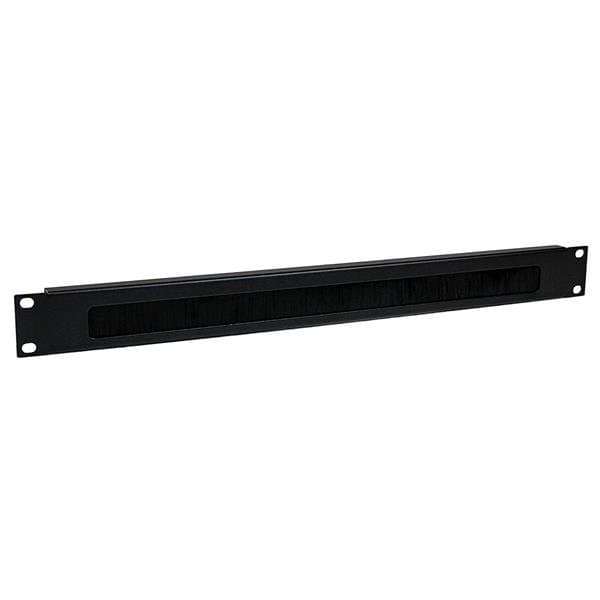 StarTech 1U Brush Strip Cable Management Panel, 19in Rack Mount, Steel, Black