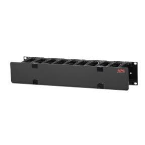 APC NetShelter Horizontal Cable Manager, 2U, Single Side with Cover, Black