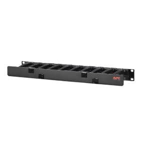 APC NetShelter Horizontal Cable Manager, 1U, Single Side with Cover, Black