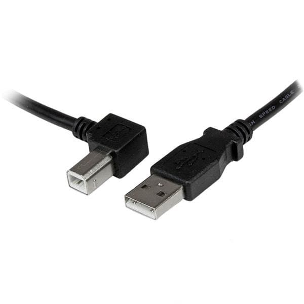 StarTech 6.6 ft USB 2.0 A to Left-Angle B Cable, M/M, Printer Cable, Black