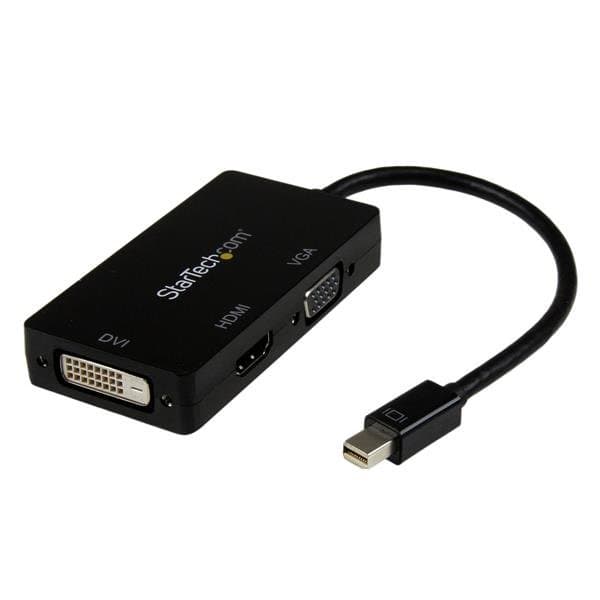 StarTech Mini DisplayPort Adapter, 3-in-1 Video Converter, Mini DisplayPort to VGA/DVI/HDMI, 0.15 m