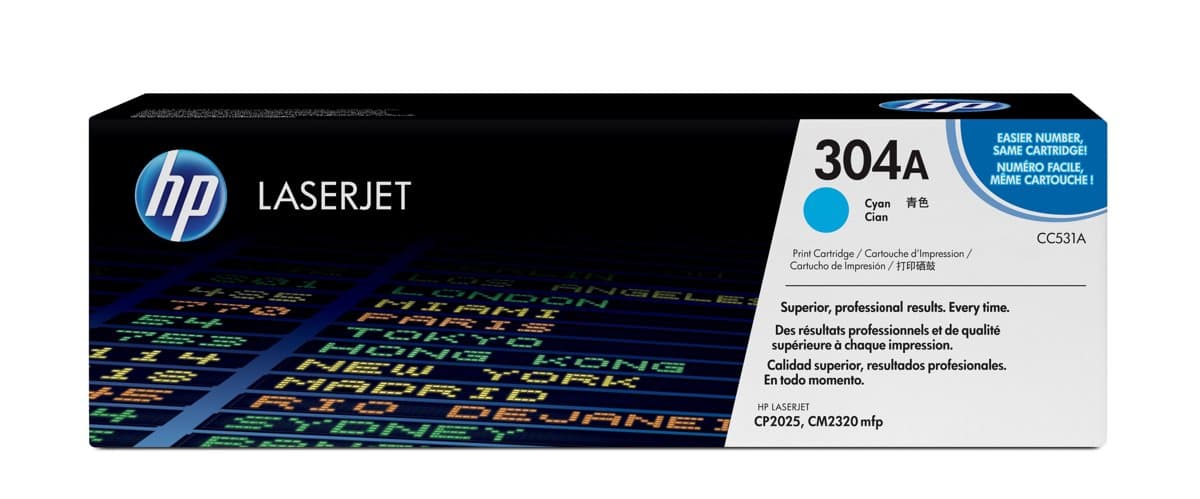 HP 304A Cyan LaserJet Toner Cartridge, 2800-page yield, 1 pack