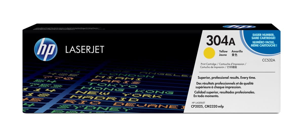 HP ColorLaserJet CP2025 304A Yellow Toner Cartridge, 2800 Pages