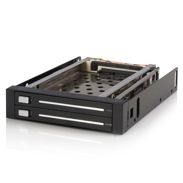 StarTech 2.5in Trayless Hot Swap SATA Mobile Rack, Dual Drive, 3.5in Bay, SATA III