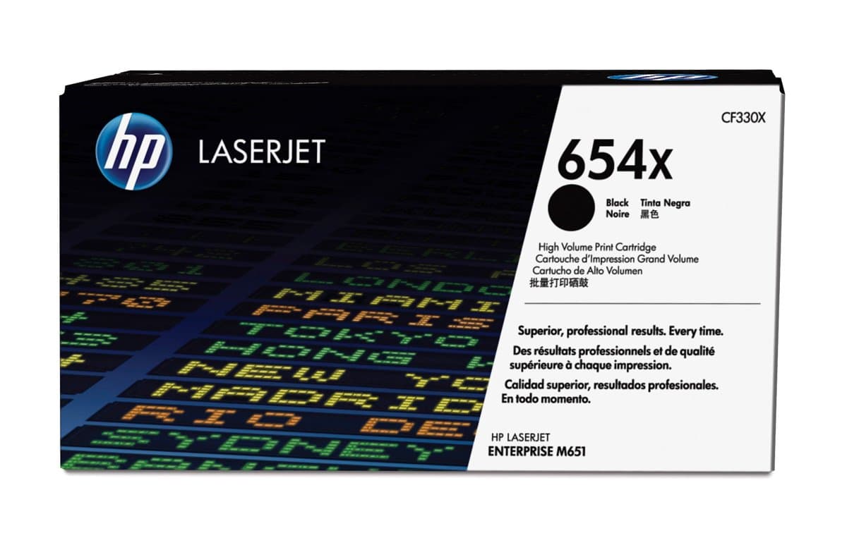 HP 654X High Yield Black LaserJet Toner Cartridge, 20500-page yield, 1-pack