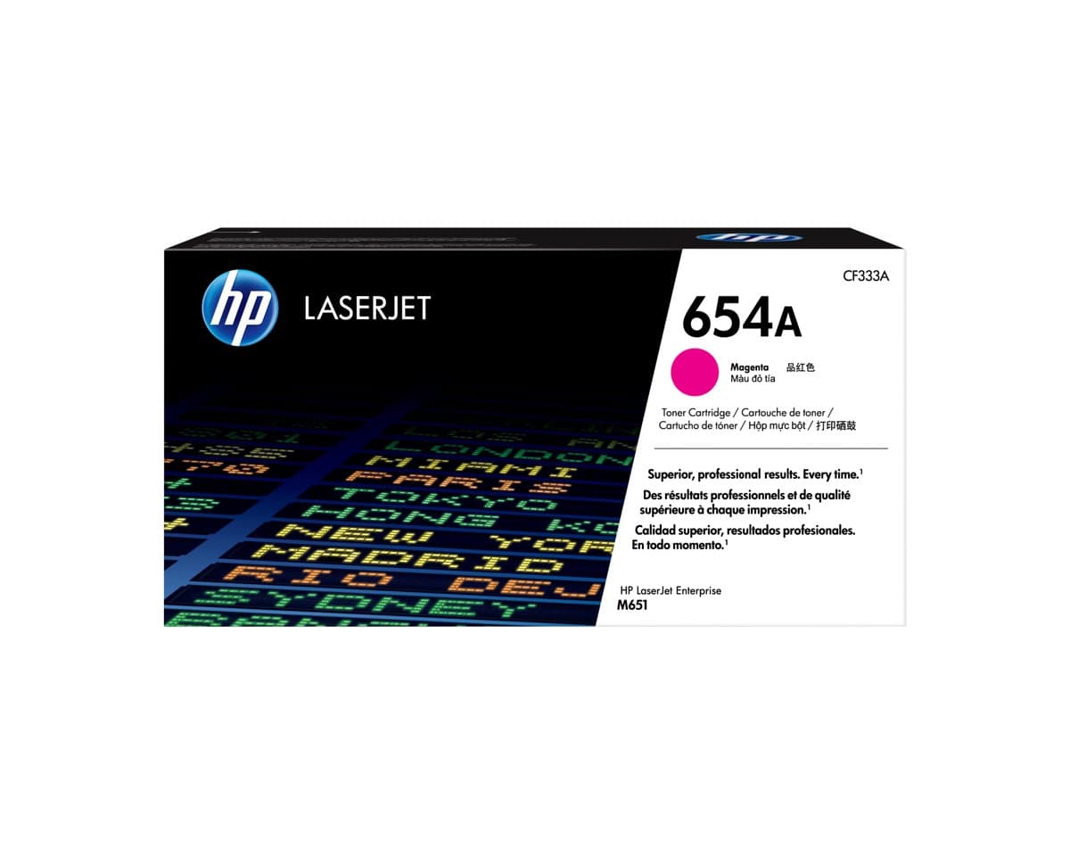 HP 654A Magenta LaserJet Toner Cartridge, 15000 Pages, ColorSphere Technology