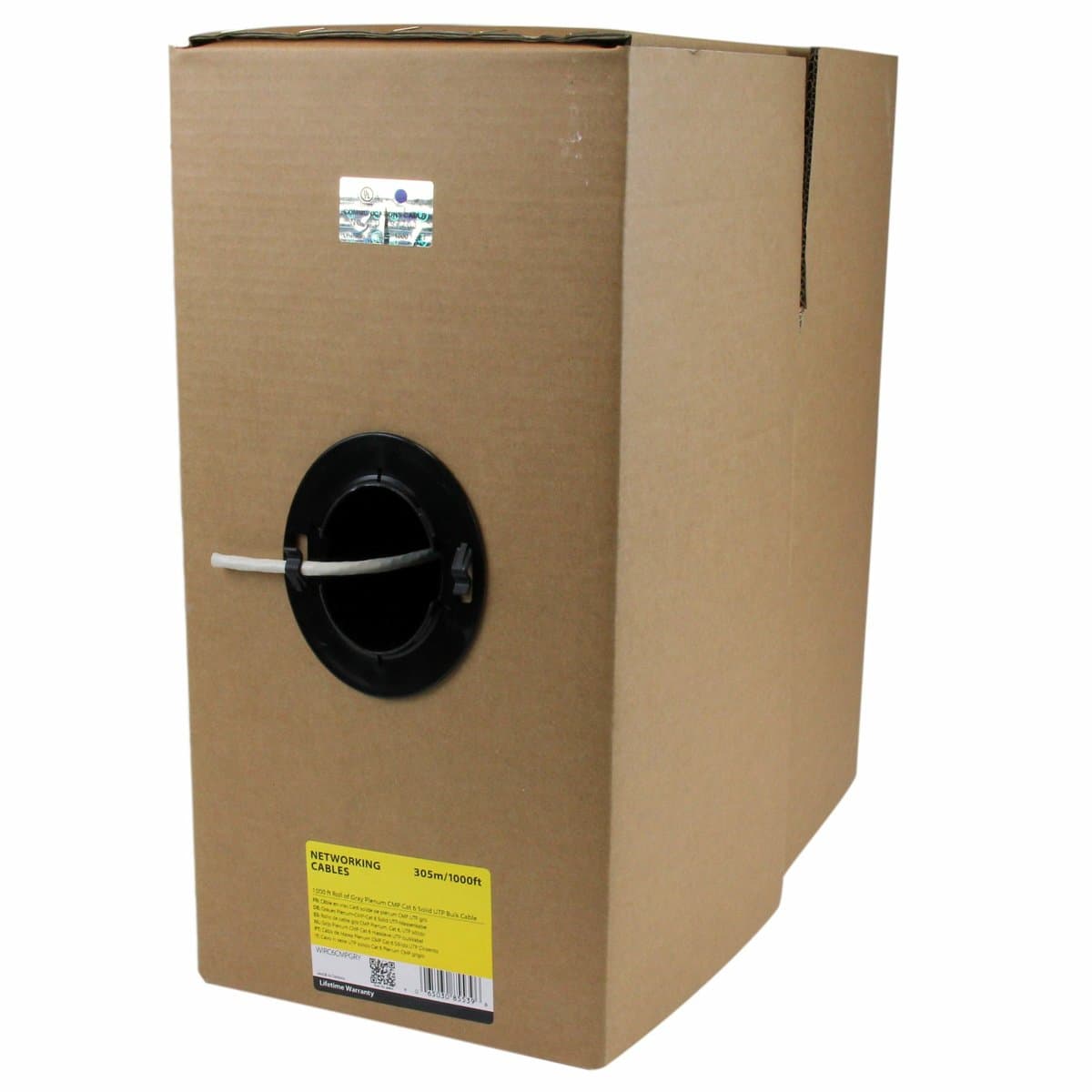 StarTech Bulk Cat 6 Ethernet Cable, 1000 ft, Plenum, U/UTP, Gray