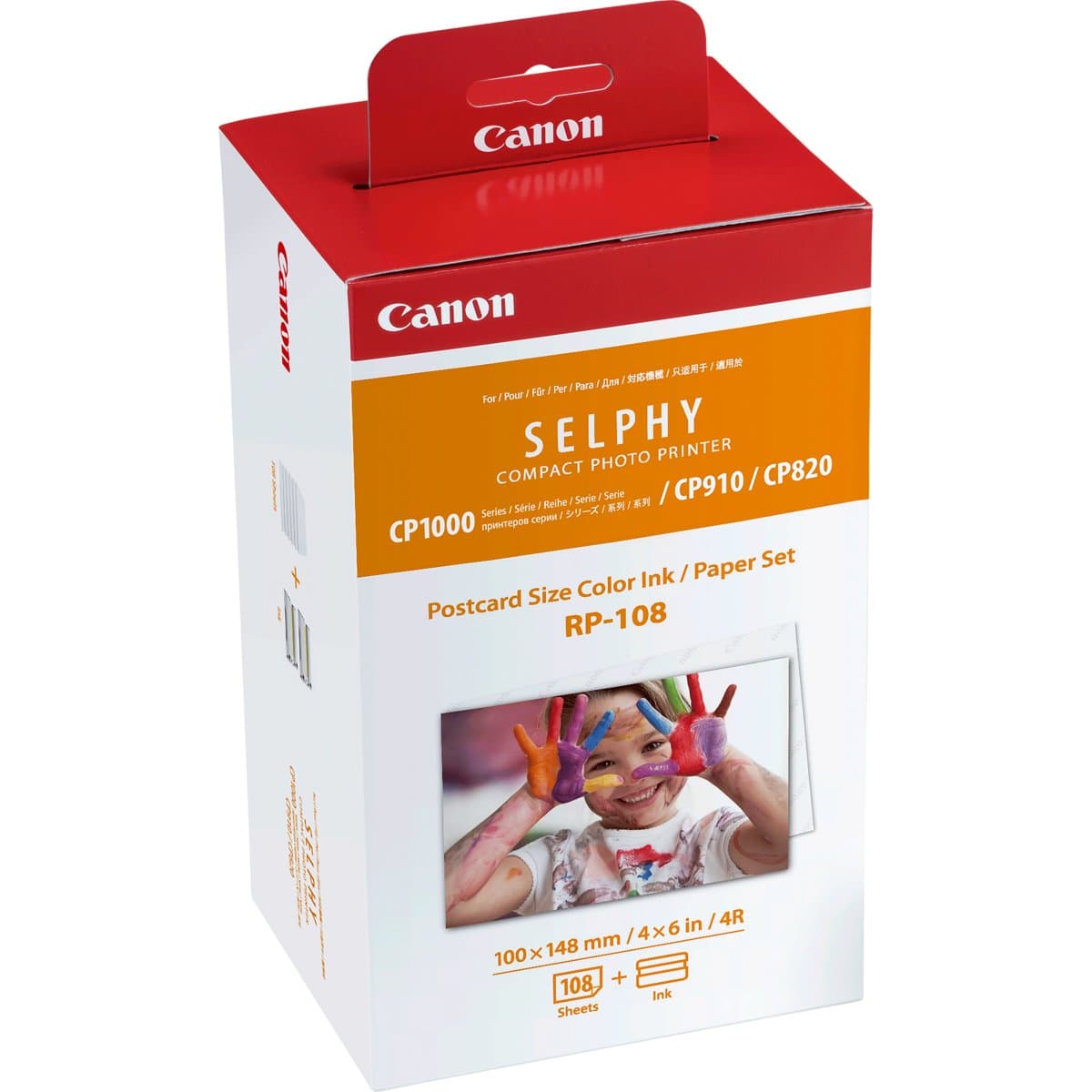 Canon RP-108 Color Ink & Paper Set, 100×148mm Paper, Dye-Sublimation, 108 Sheets