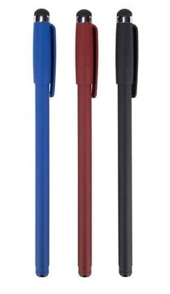 Targus Stylus & Pen 3-Pack, Soft Rubber Tip, Black, Blue, Red