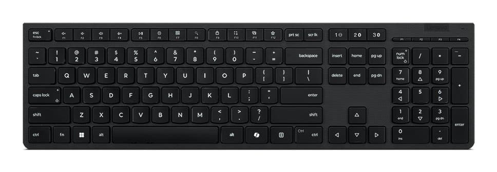Lenovo Professional Wireless Rechargeable Keyboard, Full-Size, Dual-Mode, Copilot