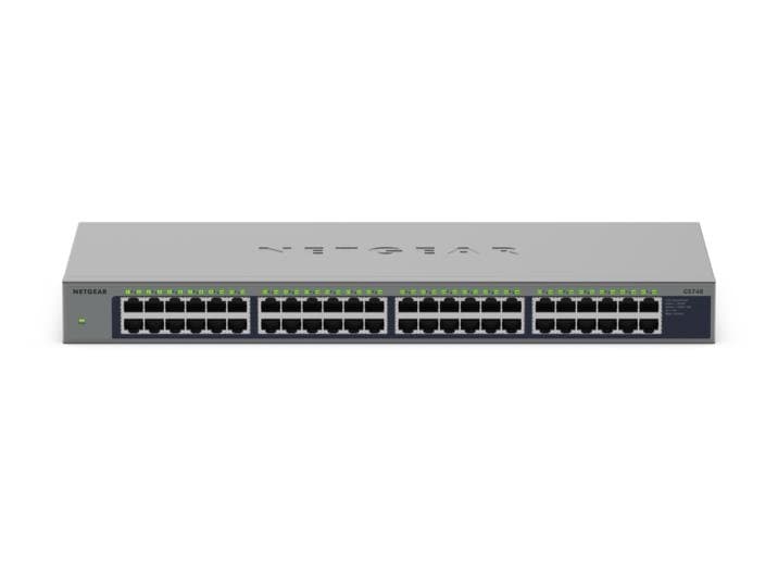 Netgear GS748 Unmanaged Gigabit Switch, 48 Ports, Full Duplex, Fanless