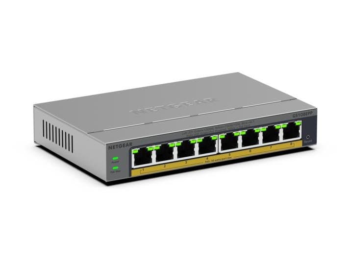 Netgear GS108EPP, 5-Port Gigabit Ethernet Switch, PoE+, Unmanaged