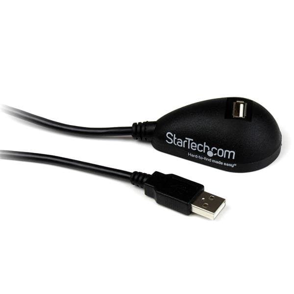 StarTech 5 ft USB 2.0 Desktop Extension Cable, USB-A Male to Angled Female, 480 Mbps, Black