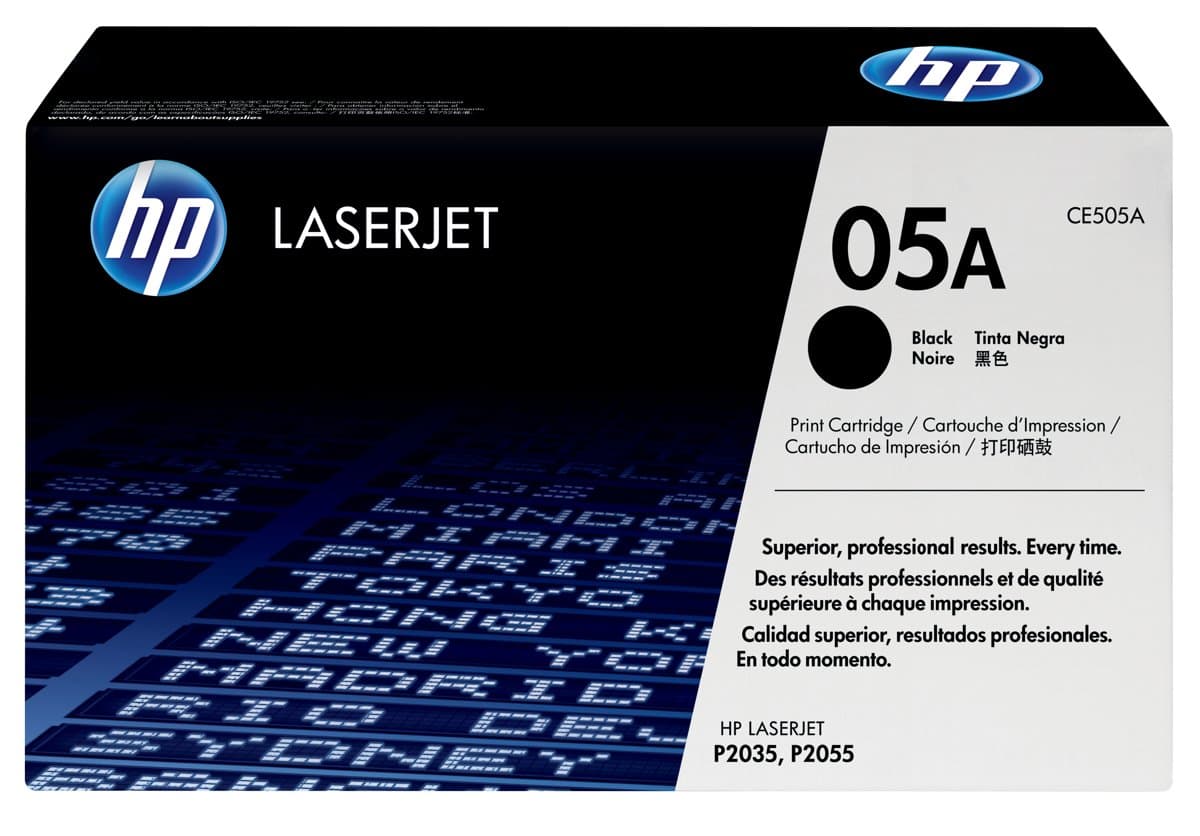 HP 05A Black LaserJet Toner Cartridge, 2300 Pages, P2035/P2055